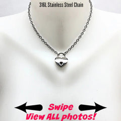 Day Collar, Stainless Steel Cable Chain & Nickel Steel Padlock