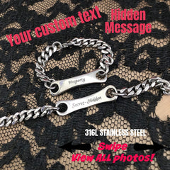 Day Collar Bracelet, Hidden Message, 24/7 Waterproof, Stainless Steel