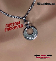 Sub Day Collar, Custom Engraved, Stainless, 24/7 Lock