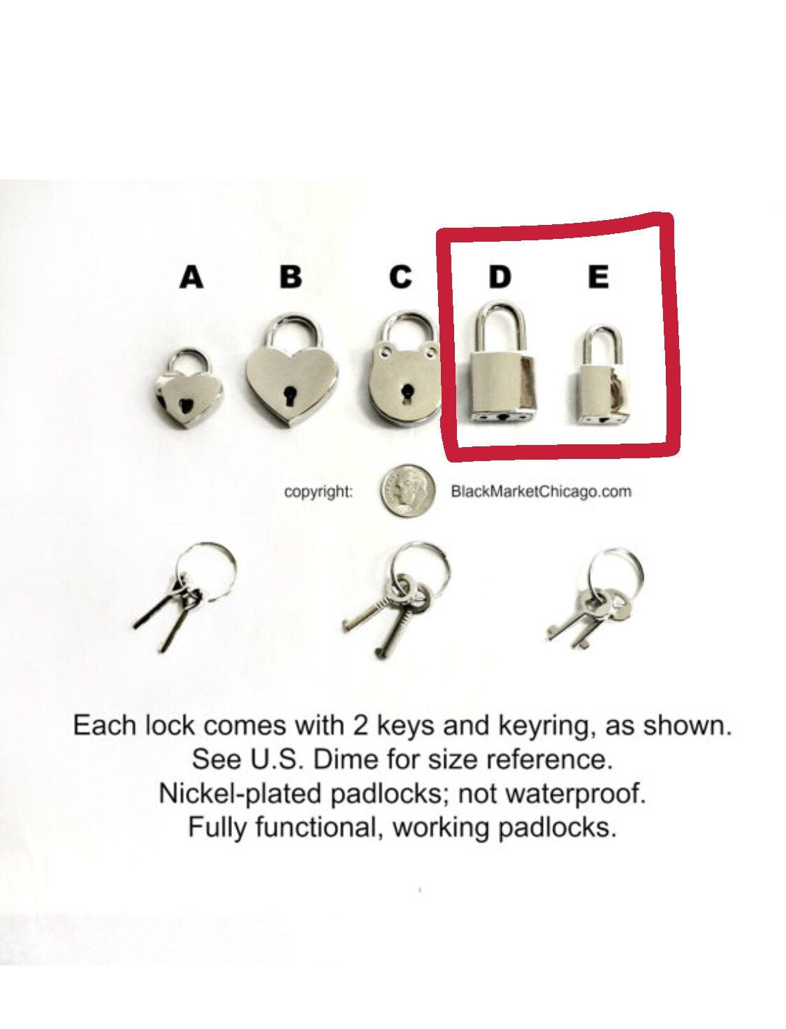 Padlock Sub Day Collar, NICKEL Steel Square Padlock, Stainless Steel Chain