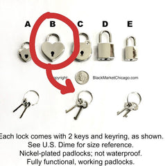 Heart Padlock & Chain Necklace, stainless steel chain