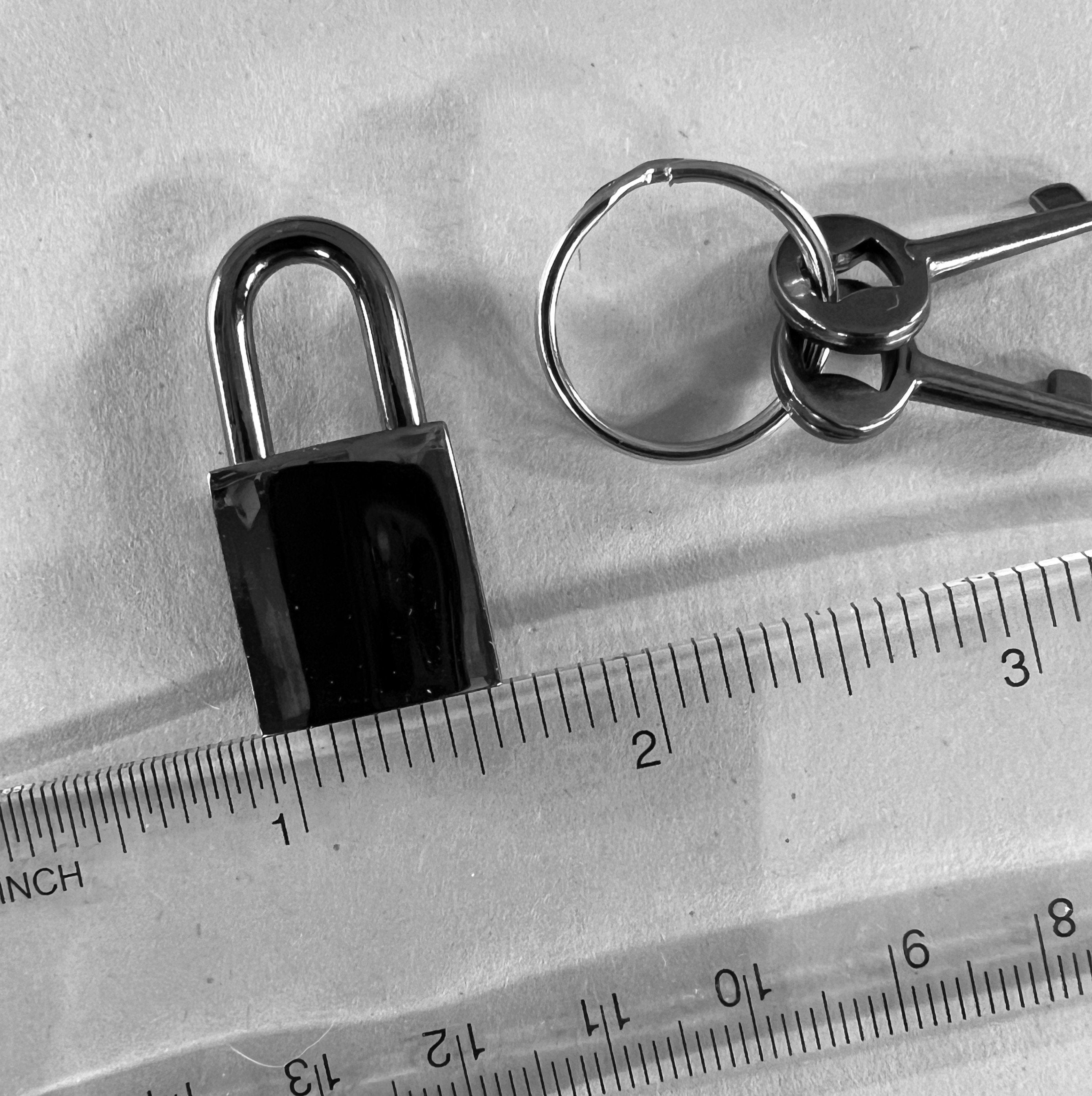 Locking Chain Day Collar BLACK 316L Stainless Steel SQUARE Gun-Metal PADLOCK Slave Choker or Necklace