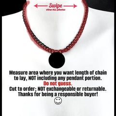 BDSM Day Collar Submissive 316L Black Stainless Steel Chain and GUNMETAL Black LARGE Heart Padlock Slave Choker or Necklace