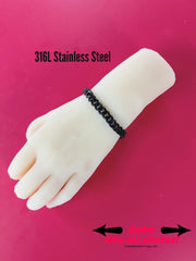 Black Chain, Sub or Dom Bracelet, Discreet, Waterproof, Permanent Locking option, 24/7 Wear, All Stainless Steel