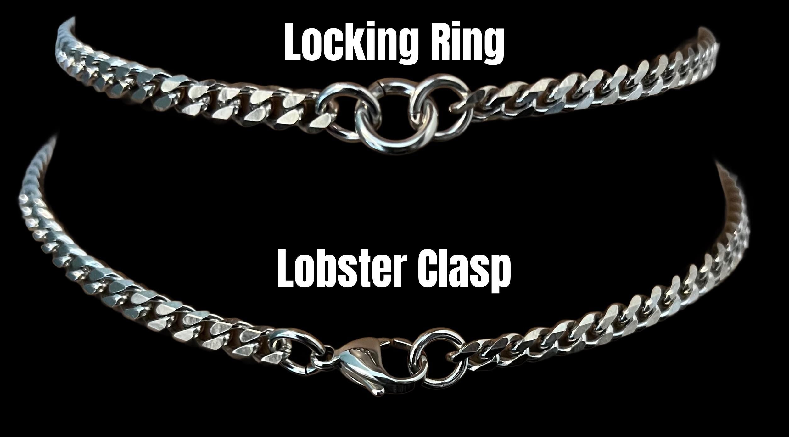 Gothic Day Collar, THICK Chain + Heart Ring, Stainless Steel, Waterproof
