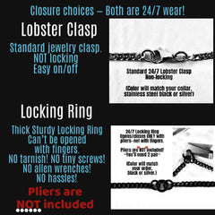 24/7 Discreet Daily Wear BDSM Ankle Bracelet 316L Stainless Steel Dainty Petite Cable Chain and O-Ring
