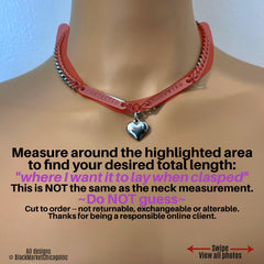 Day Collar, Puffy Heart, Engraved, 24/7 Stainless Steel, Waterproof, Lock Option