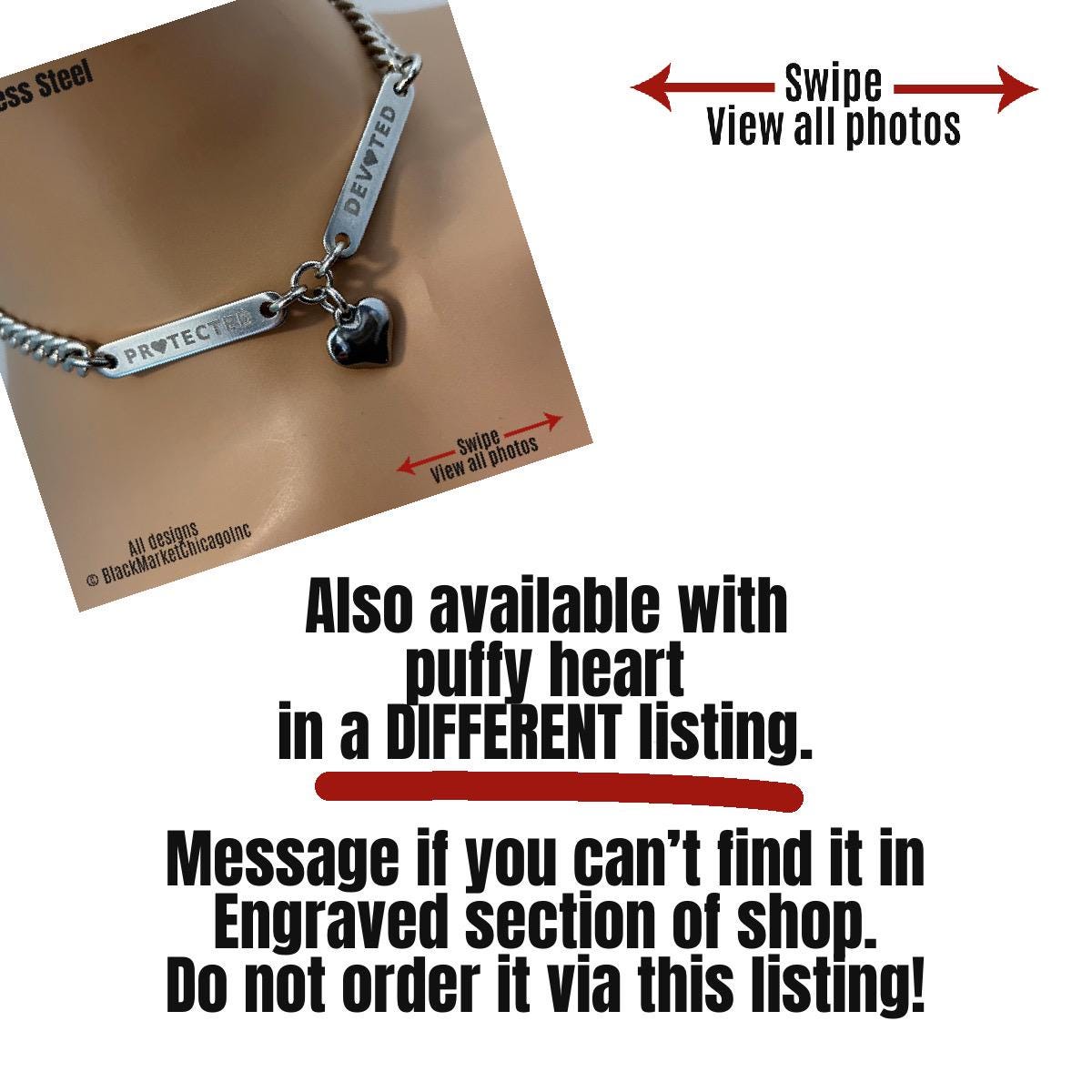 24/7 Day Collar, Personalized, Padlock Charm, Waterproof Stainless Steel