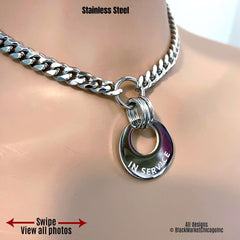 Servitude Day Collar, Engraved, Stainless Steel, 24/7 Waterproof Lockable