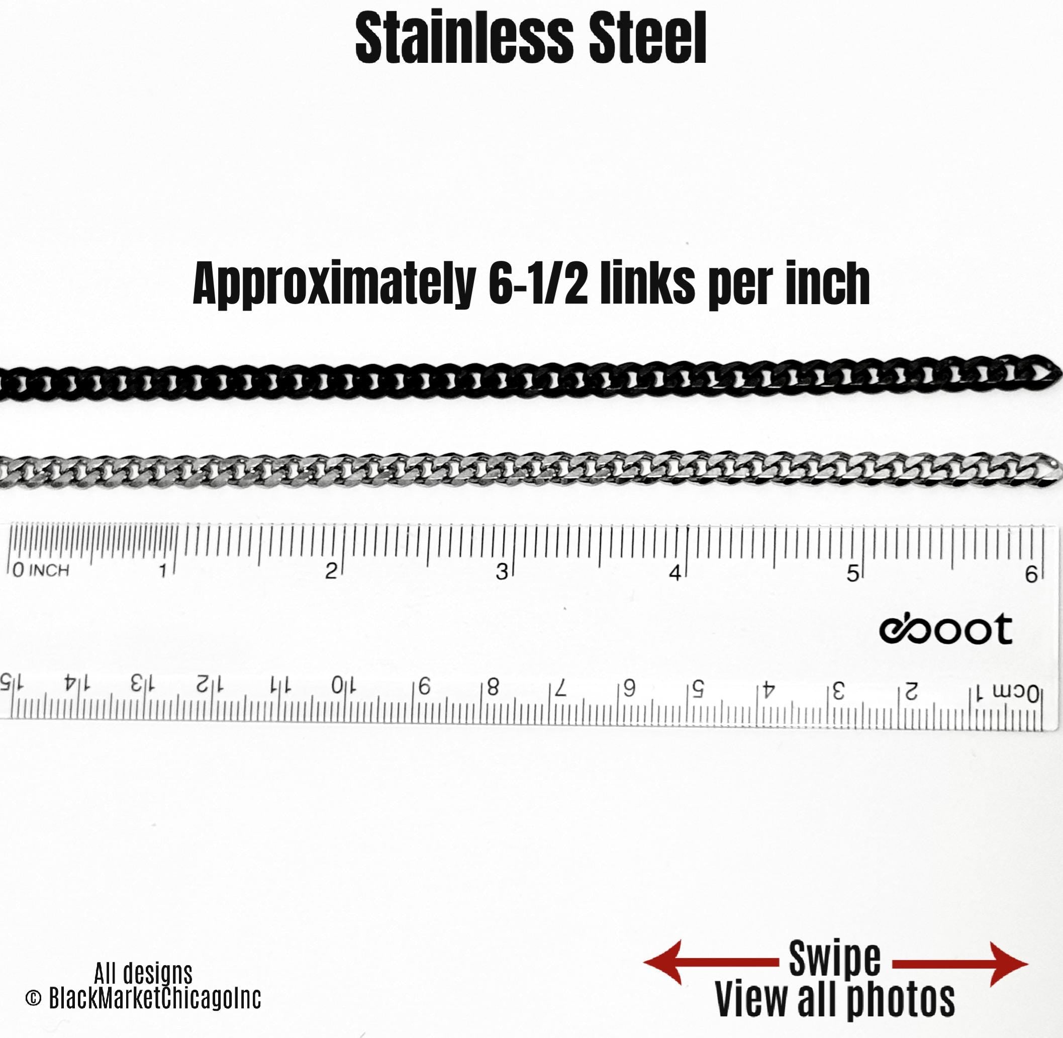 Day Collar 24/7 Ankle Bracelet, Stainless Steel, Waterproof, Multi-Rings, Permanent Lock Option, BLACK SS