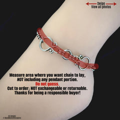 Goth Day Collar Ankle Bracelet, Silver Stainless Steel, 24/7 Wearable, Waterproof, Permanent Locking Clasp Option