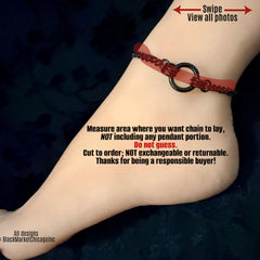 Day Collar 24/7 Ankle Bracelet, Stainless Steel, Waterproof, Multi-Rings, Permanent Lock Option, BLACK SS