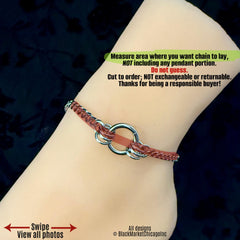 Day Collar 24/7 Ankle Bracelet, Stainless Steel, Waterproof, Multi-Rings, Permanent Lock Option, Silver SS
