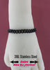 24/7 Day Collar Bracelet, BLACK Stainless Steel, 24/7 Waterproof, Permanent Clasp option