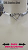 Edgy Day Collar, 24/7 Steel, Heart and Bars, Waterproof Locking Option, Stainless Steel