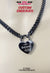 Day Collar, Engraved Heart Padlock, Black Stainless Steel Chain