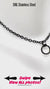 Dainty Chain BDSM Sub Day Collar, Permanent Clasp Option, O-Ring, BLACK Stainless Steel