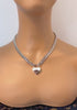 Heart Padlock Day Collar | Stainless Steel Chain; NICKEL padlock