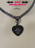 Day Collar, Personalized Black  Heart, 24/7 Lockable, Stainless Steel