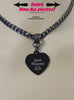 Day Collar, Personalized Black  Heart, 24/7 Lockable, Stainless Steel